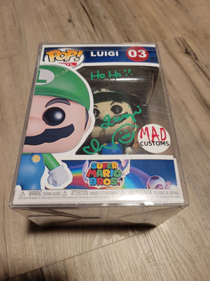CHARLES MARTINET AUTOGRAPHED LUIGI CUSTOM FUNKO POP NINTENDO