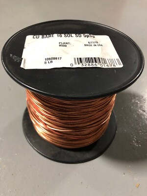 NEW Southwire CU Bare Copper Wire 16 Gauge SOL SD 5pSp - ~640  - 5lbs. 10608817