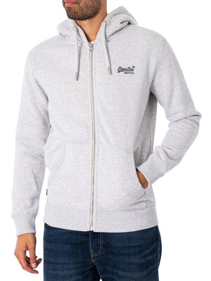 

Мужская толстовка на молнии Superdry с логотипом EMB, серая, Grey