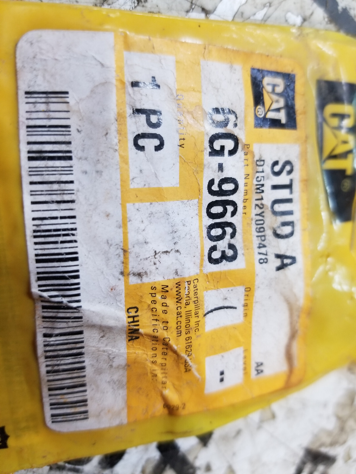 LOT OF 2PC -  6G-9663 CATERPILLAR STUD 6G9663 - Picture 2 of 3
