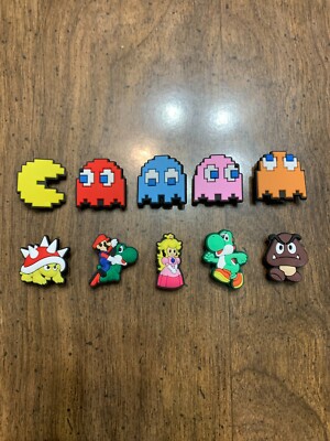 Classic Video Arcade Games Mario 10 pcs Shoe Charms Bracelet Charms
