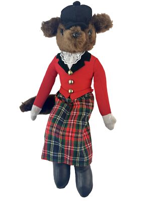 Vintage 16  MRS. FOX  Shelf Sitter Hunt Equestrian Horse Back Plush AA Importing