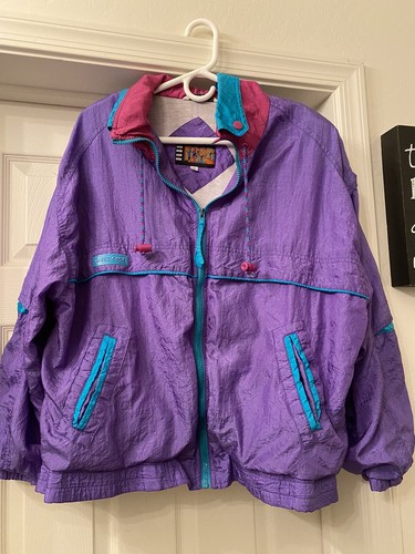 Vintage 80's Windbreaker Jacket W/ Pockets Size XL