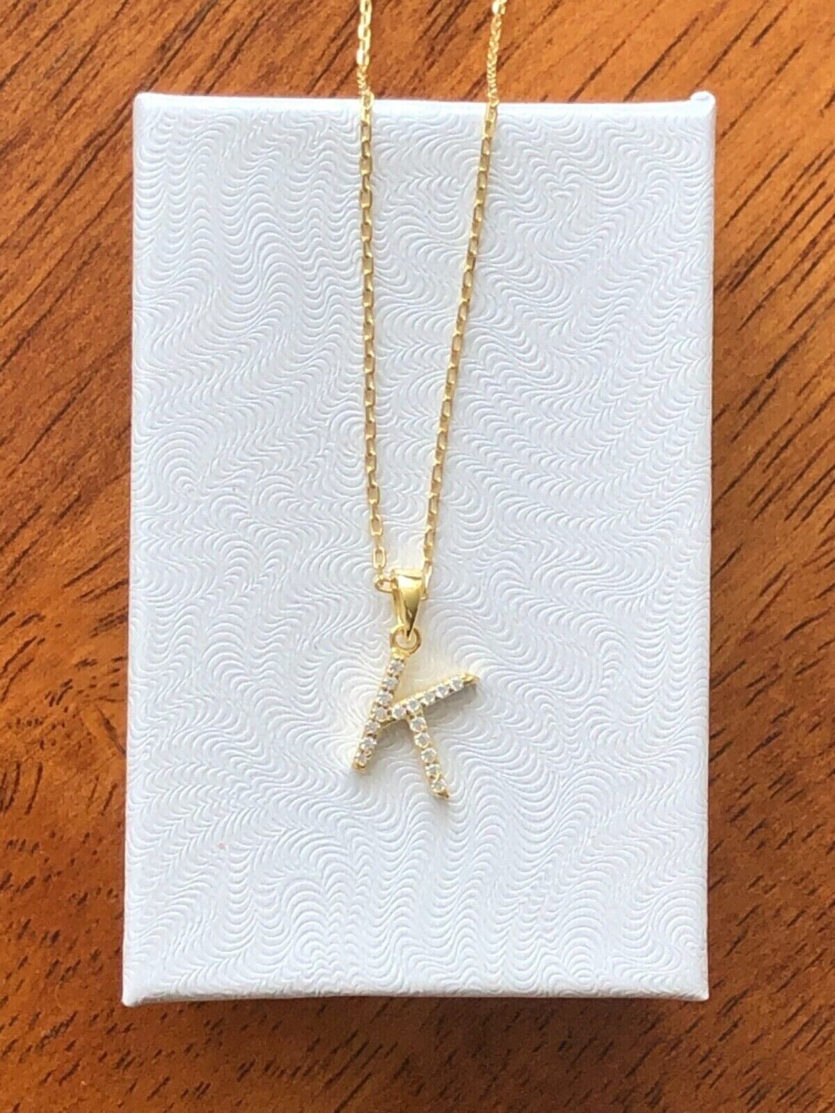 Cz Gold Letter K Initial Necklace 925 Sterling Silver Cz Gold Letter K Initial Necklace 925 Sterling Silver