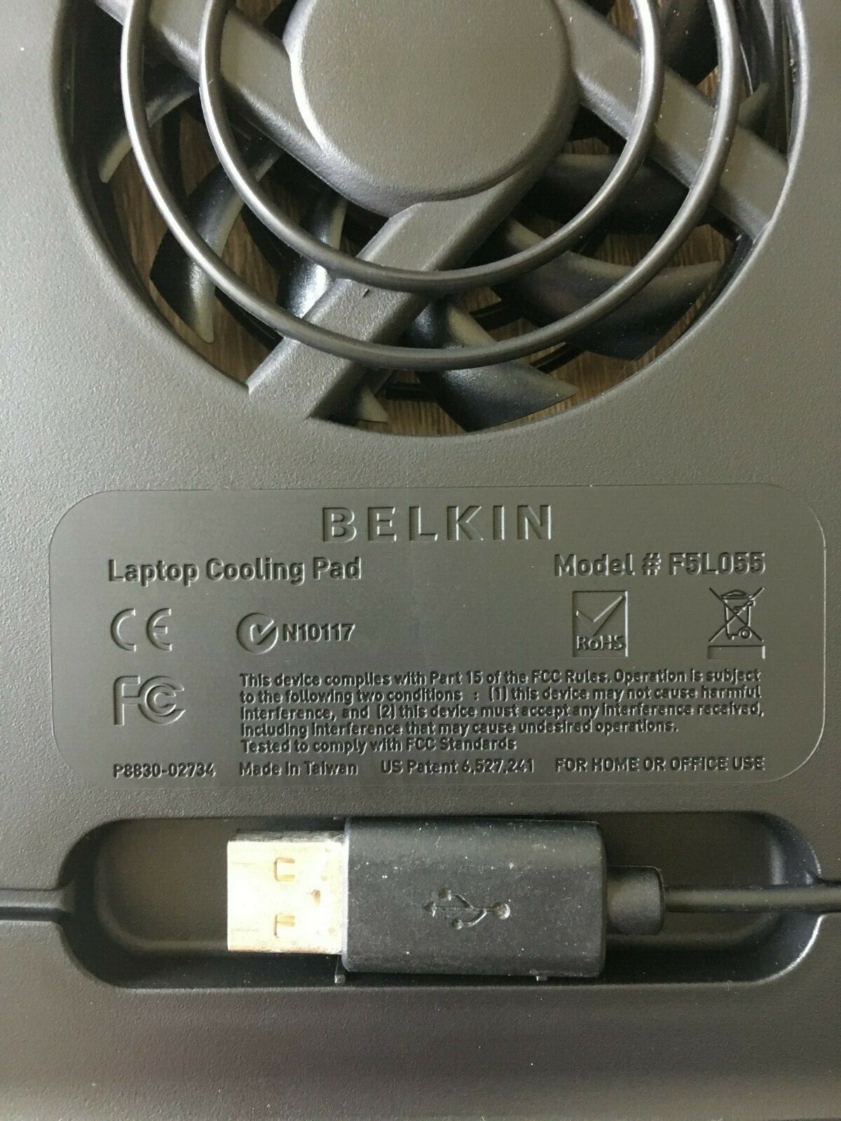 Belkin F5L055-BLK Laptop Cooling Pad Fan Stand BLACK Air Flow Wing notebook cool