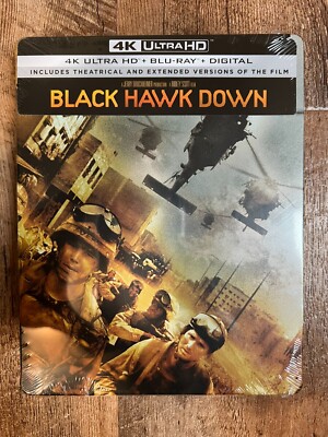 Black Hawk Down w. Steelbook (4K UHD + Blu-ray + Digital, 2001, Region Free) NEW