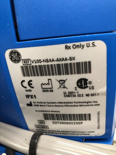 GE Dinamap CareScape V100 Vital Signs Monitor Nellcor NIBP SpO2 Temp with Cart