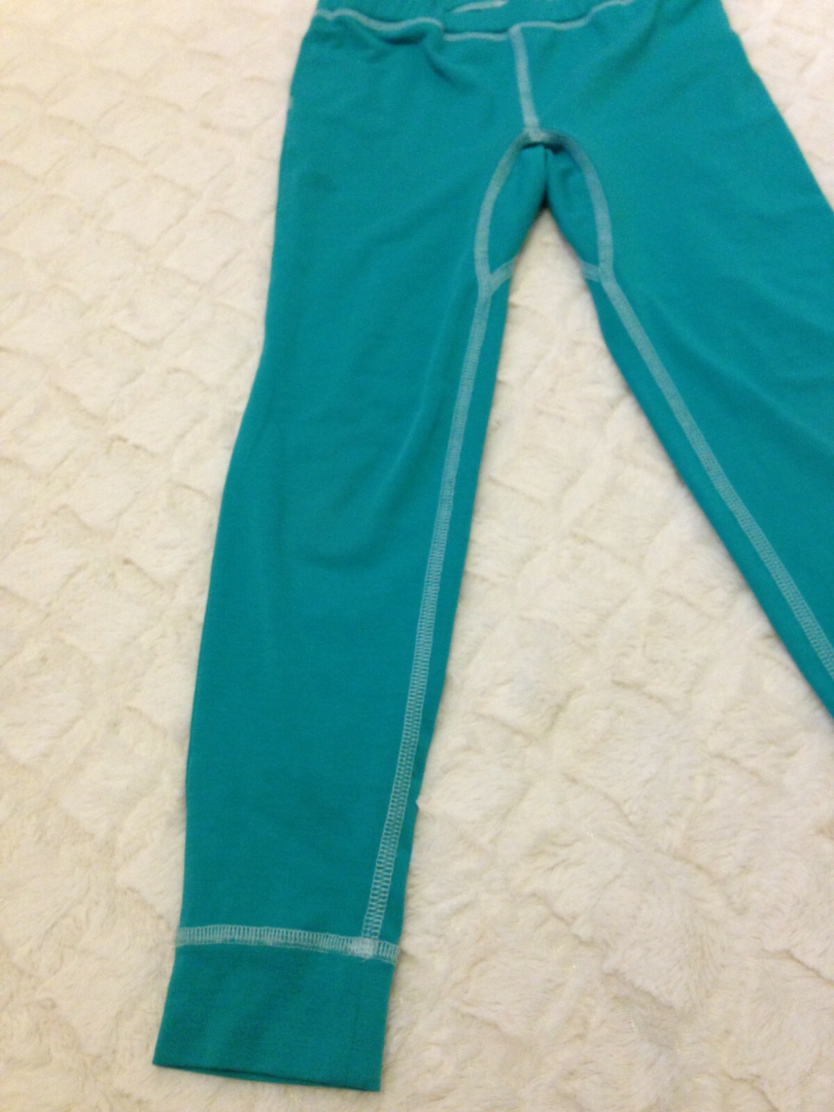 REI 6/7 kids base layer pants teal 
