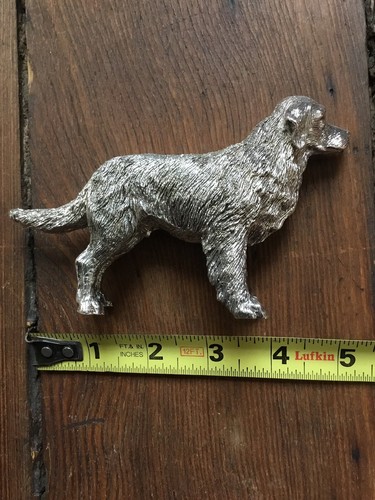 Vintage Sterling Silver Dog Golden Retriever Artist Signed 925 FIGURINE 5 1/2”