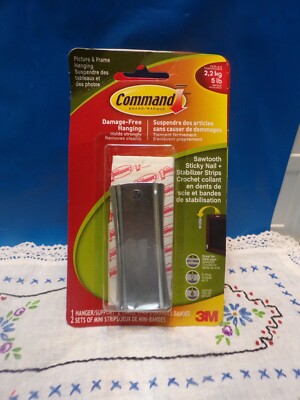 Command 17047 Universal Picture Hanger Sawtooth Nail Hanger Damage Free 5#