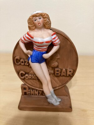 ^VINTAGE CERAMIC PENN'YS COZY CORNER BAR DECANTER