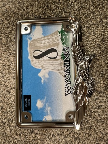 MOTORCYCLE Chrome American Eagle License Plate Tag Frame Holder