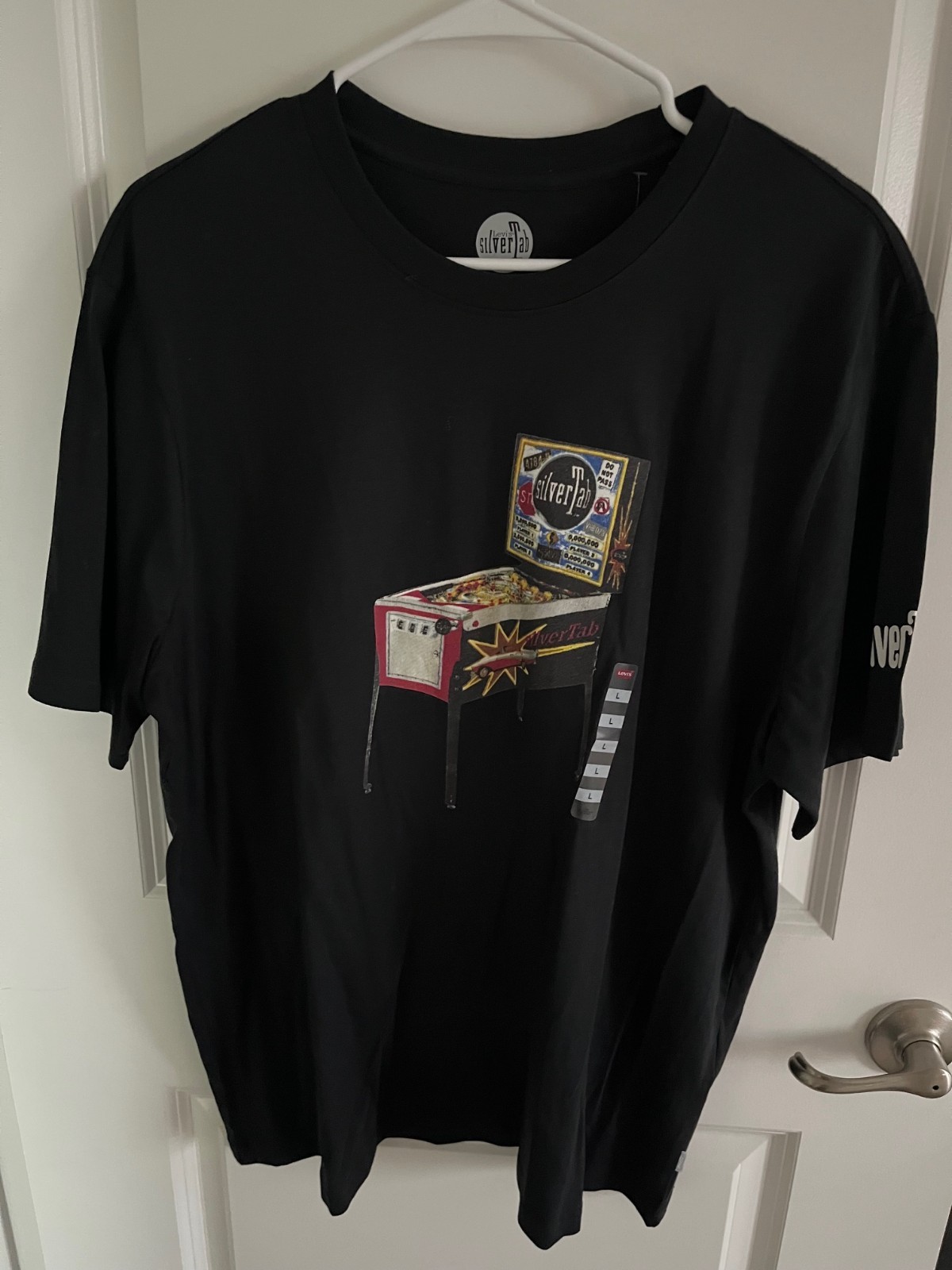 NEW Levi's SilverTab Pinball Machine Print Black T-Shirt