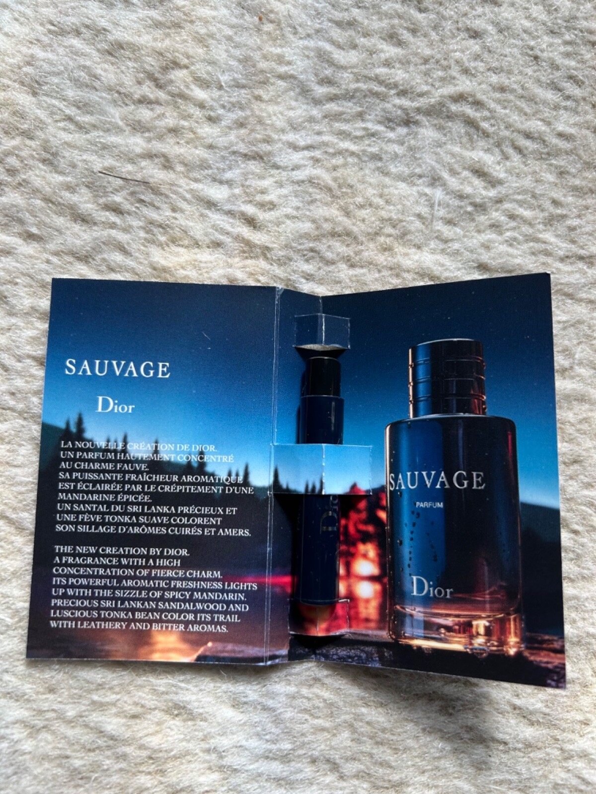 Dior Sauvage 香水 男性用 サンプル付 NEW Vial~ Dior Sauvage Parfum 1ml / 0.03 oz Men Sample Spray