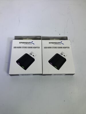 LOT OF 2 Sabrent AU-MMSA USB External Stereo Sound Adapter - NG E4F