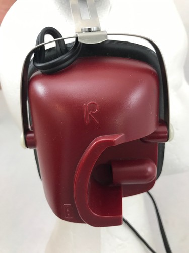 RARE Vintage 70's JVC HM-100E Binaural Mic Stereo Boombox Headphones hip-hop RED