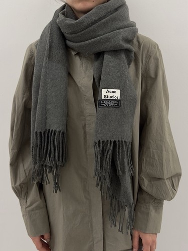 ACNE Studios Virgin Lana Wool Gray Scarf 175x62 cm | eBay