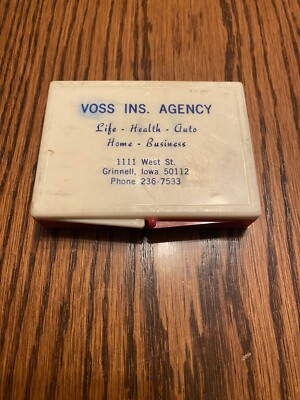 Vintage Grinnell Iowa Advertising Vintage Insurance Voss Great Shape Free Ship