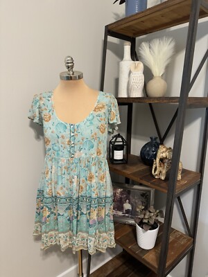Spell & The Gypsy Collective Seashell Mini Dress Seafoam Women s Size S