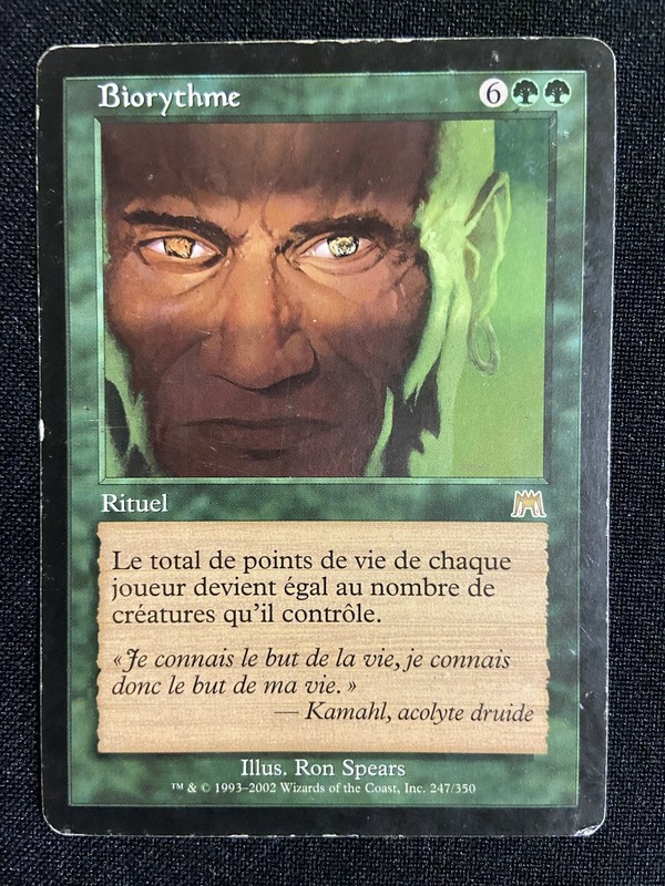 Carte Magic Rare Fr Enchantement Vert Biorythme Conversion Pv / CrÃ©Ature 877b
