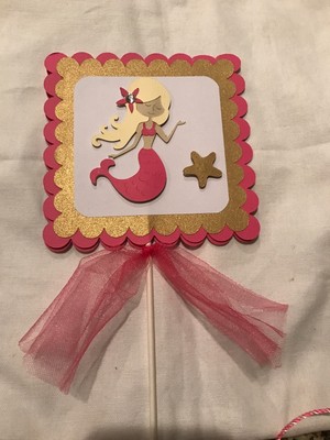 Pink and Gold baby girl39s Mermaid first birthday party supplies 