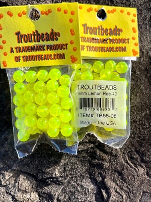 Troutbeads Lemon Roe, 8mm, 1 Pack