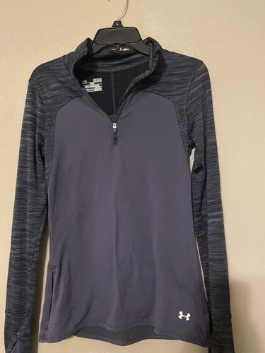 Under Armour Cold Gear / Blue 1/4 Zip Long Sleeve Fitted Top