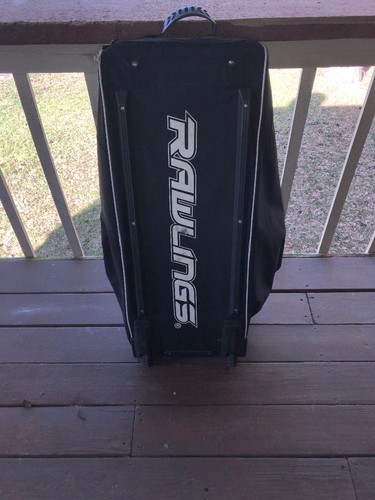 Rawlings Black White Rolling Baseball Softball Catchers Gear Bat Bag