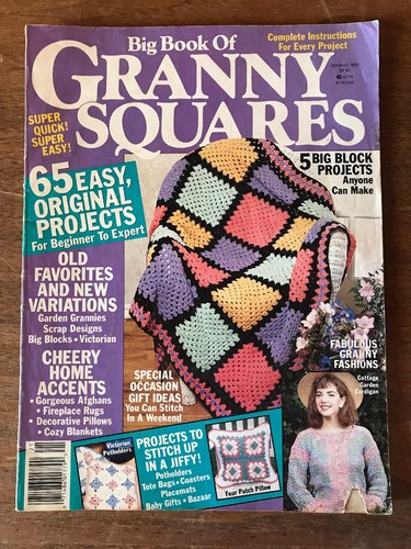 Lot Of 3 Granny Squares Crochet Pattern Magazines Spring 1989, 1992, 1994