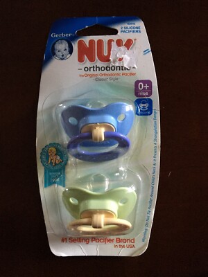 Gerber Nuk Silicone 2 Pack Pacifiers Newborn 0+Months