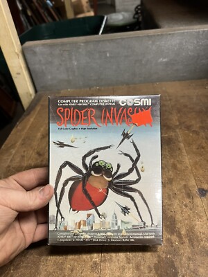 Vintage 1982 New NOS Sealed Cosmi Spider Invasion Atari Diskette Video Game Box