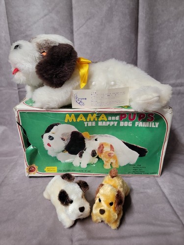 VINTAGE Mama and Pups Happy Dog Family Battery Operated Toy ALPS JAPAN Tested VINTAGE Mama and Pups Happy Dog Family Battery Operated Toy ALPS JAPAN Tested