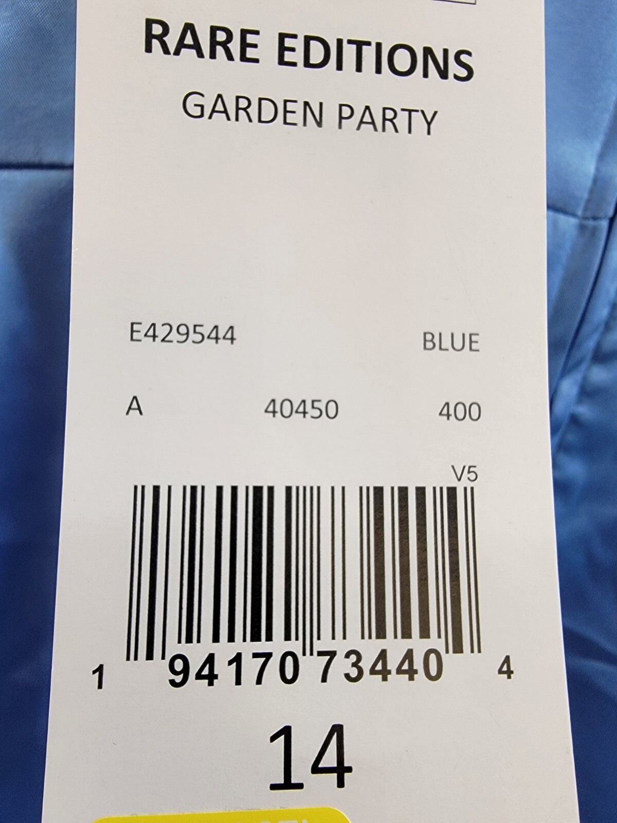 Rare Editions Sleeveless Imitation Pearl Halter Dress Big Girls 14 Blue Back Zip - Picture 16 of 16