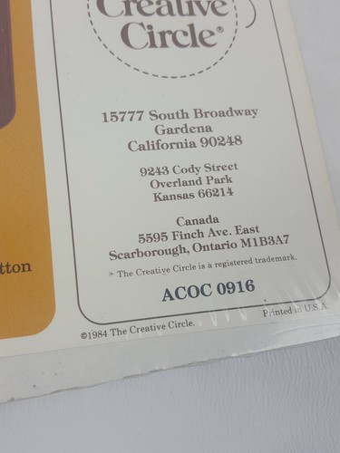 NEW Vintage Creative Circle Kit # 6084 Wood Note Memo Cork Board Embroidery 1984