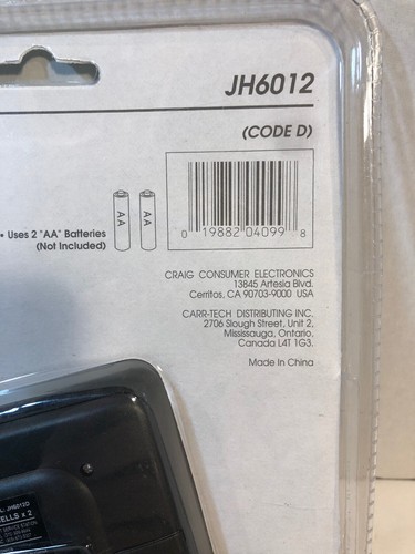 Craig Stereo Cassette Player Model JH 6012