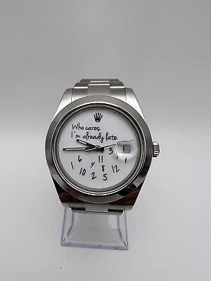 ２０２２’s ★ Rolex ★ Neck-Strap White★新品未使用 Rolex Datejust 41mm 116300 Custom Who Cares I'm Already Late