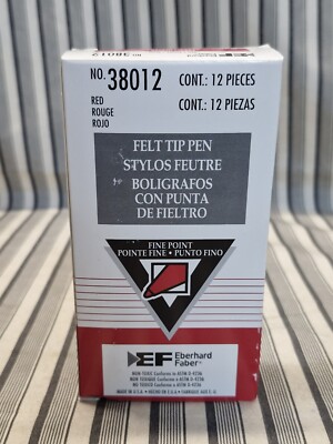 Eberhard Faber 38012 Felt Tip Pen Fine Point Markers Red