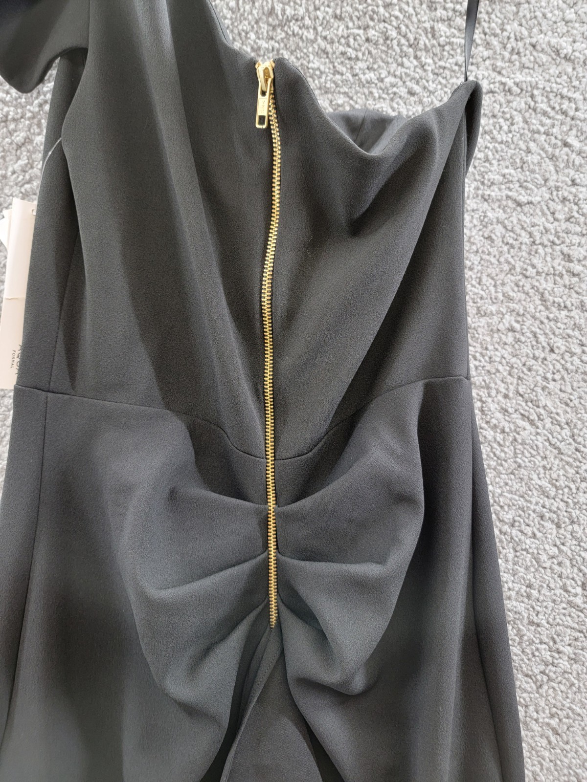 AQUA One-Shoulder Ruffled Gown Women's 6 Black Asymmetric Back Zip Closure - Picture 12 of 15