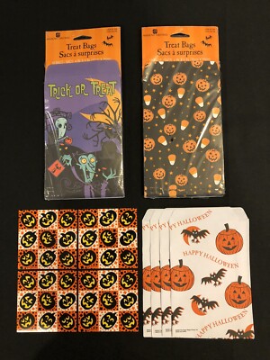 Vintage Lot American Greetings Halloween Treat Sacks Party Favor Bags Candy Corn