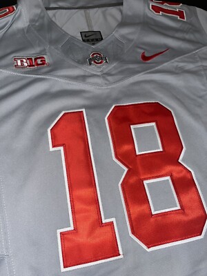 Marvin Harrison Jr Ohio State OSU Alternate Gray Jersey Buckeyes Stitched 18