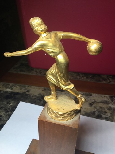 Vintage Bowling Trophy W.B.A. Team Champions 1957-58 Wyoming County NY