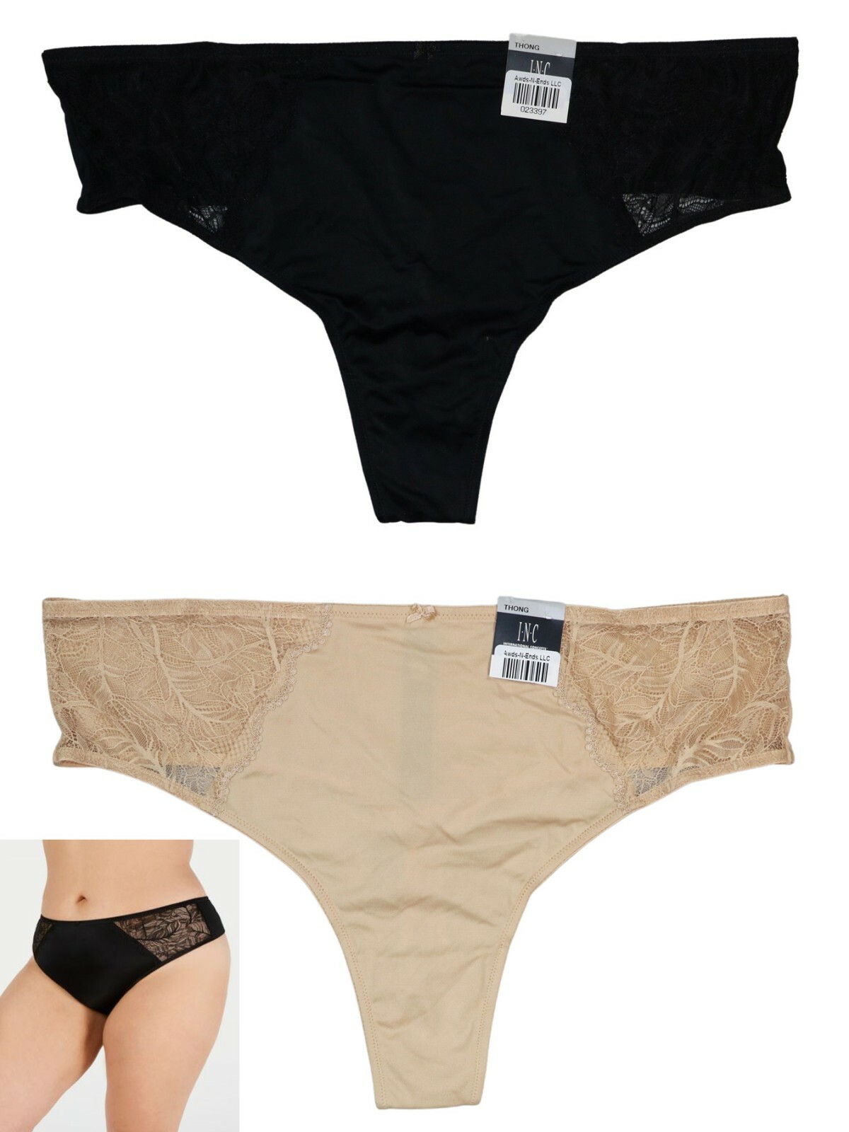 【COLOR iN ID】Lace string pants INC International Concepts Intimates Plus Size Solid Color