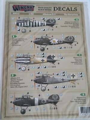Albatros D.V the Bavarians 30012 decals 1/32 wingnut wings