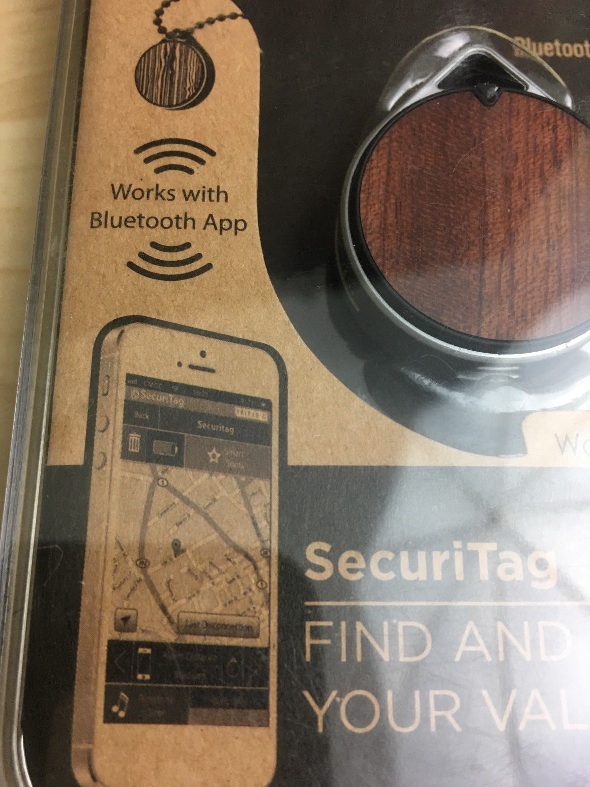 Triple C SecuriTag Bluetooth Proximity Alarm System for iPhone in Warm Rosewood