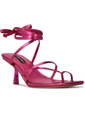 

NINA Женские розовые босоножки на каблуке-шпильке с квадратным носком и ремешками металлик, 7 м, Розовый, WNPINA3