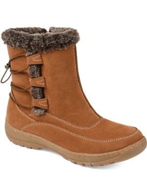 JOURNEE COLLECTION Женские коричневые зимние ботинки с кружевной строчкой Wasilla 6,5