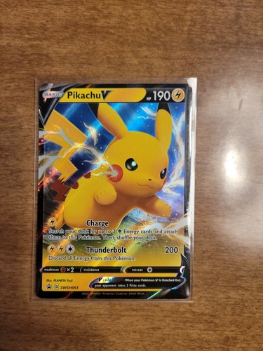 ポケモン - Azsh Pikachu V SWSH061 Full Art Shining Fates Black Star Promo