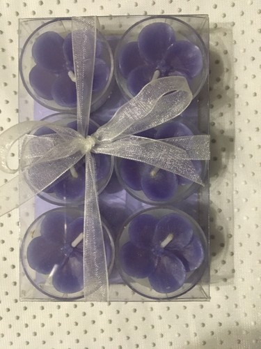 Purple Flower ??  Tea Light Candles (6 Count)