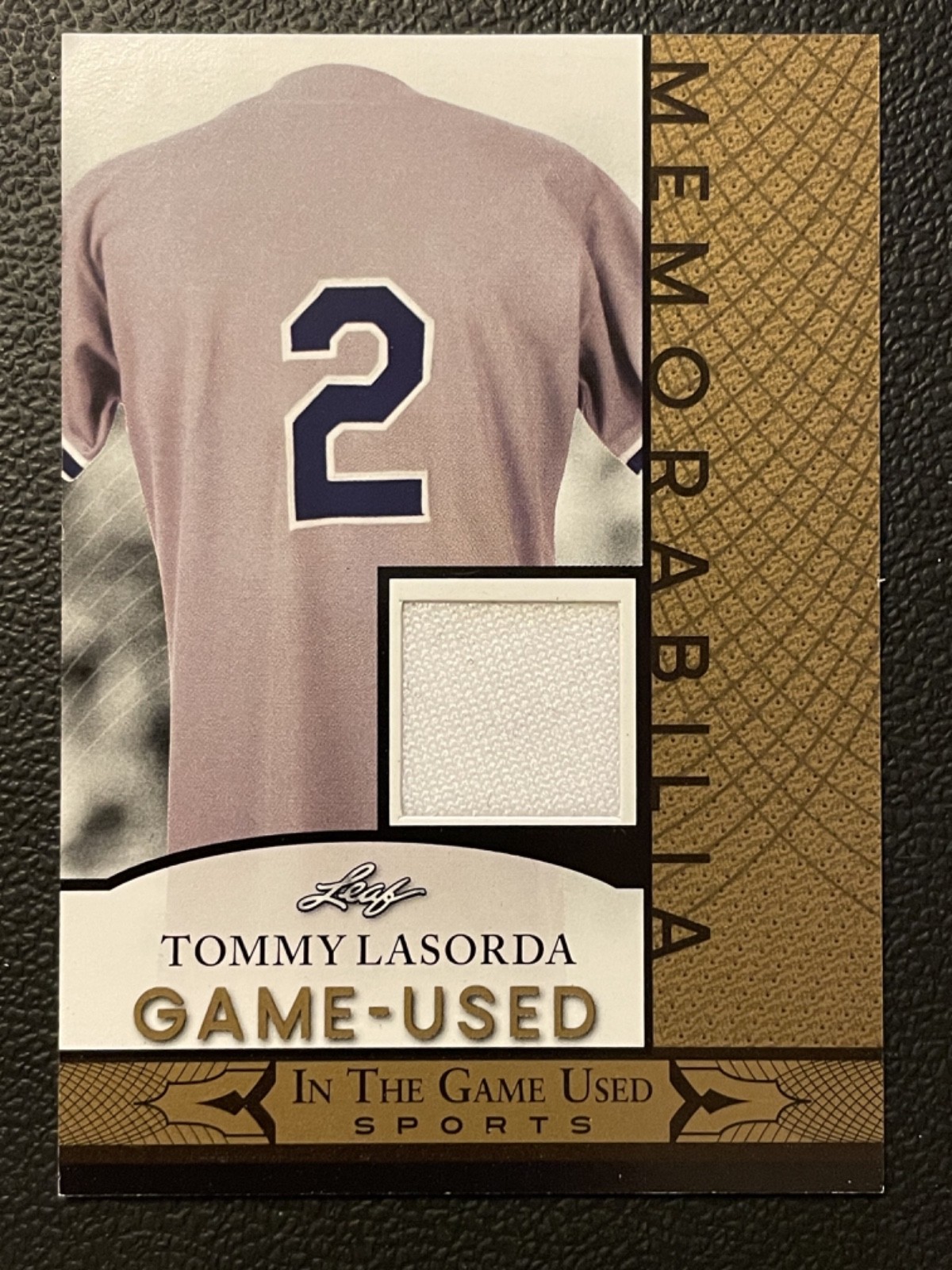 2024 Leaf In The Game Used Memorabilia Gold Tommy Lasorda Jersey