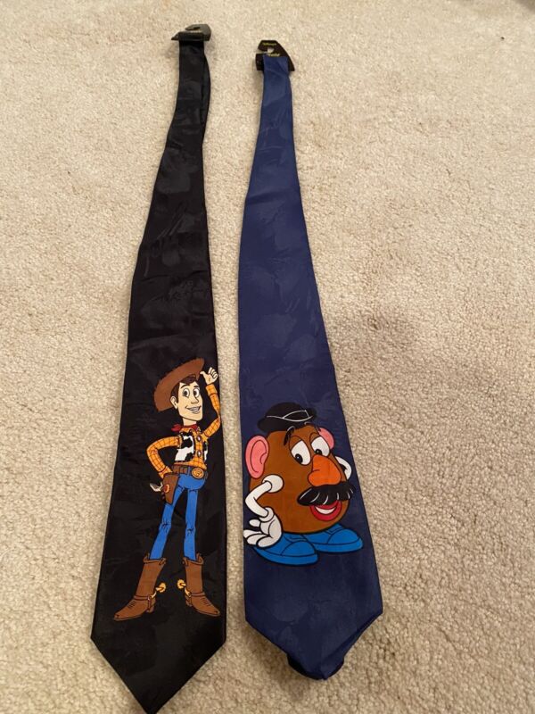 Disney Pixar Toy Story Woody & Mr Potato Head Neck Tie Vintage 1995